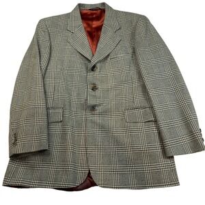 Vintage Wool Plaid Riding Blazer - Men's 42 Sport Coat‎ Made in Canada